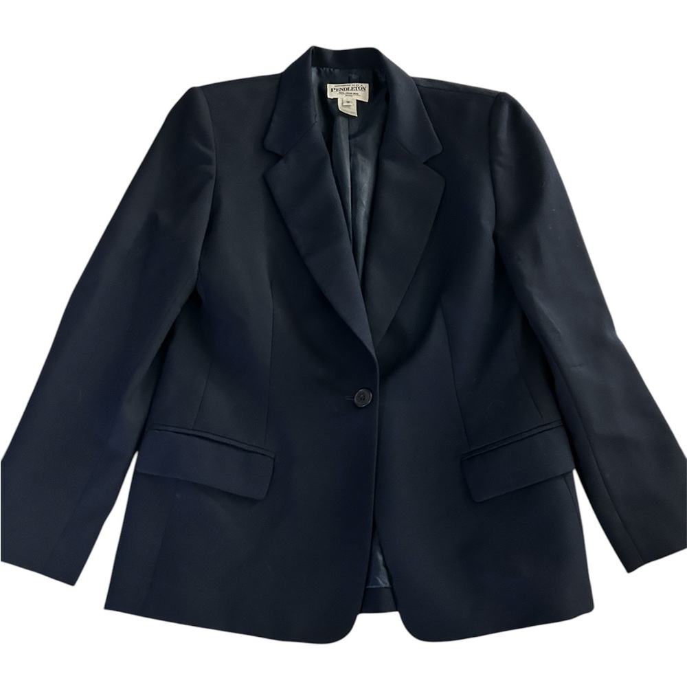 Pendleton Women’s One Button Blue/ Navy Blazer Si… - image 1